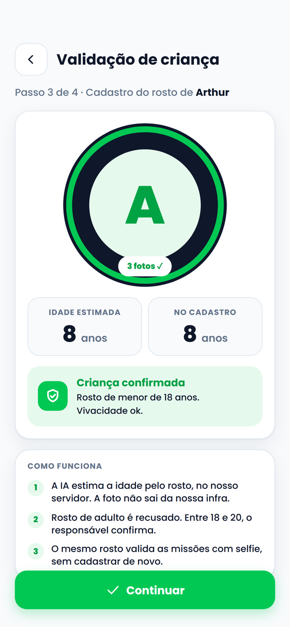 Só criança entra: a IA valida pelo rosto